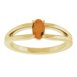 14K Yellow Gold Natural Citrine Youth Solitaire Ring