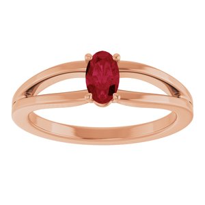 14K Rose Gold Lab-Grown Ruby Youth Solitaire Ring