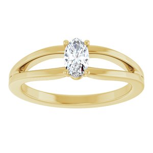 14K Yellow Gold Sapphire Youth Solitaire Ring