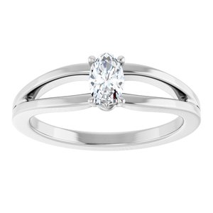 14K White Gold Sapphire Youth Solitaire Ring