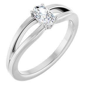 14K White Gold Sapphire Youth Solitaire Ring