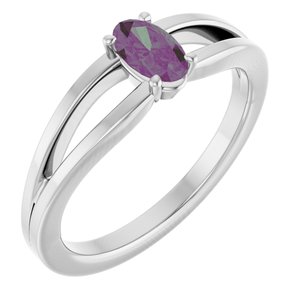 14K White Gold Lab-Grown Alexandrite Youth Solitaire Ring