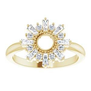 14K Yellow Gold 3/8 CTW Natural Diamond Circle Ring