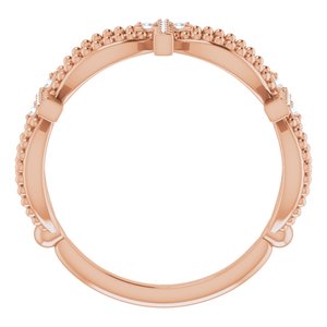 14K Rose Gold .08 CTW Natural Diamond Stackable Cross Ring
