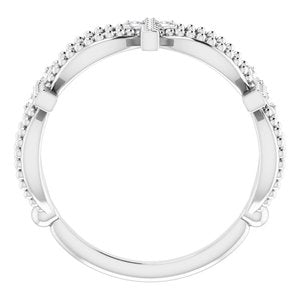 Platinum .08 CTW Natural Diamond Stackable Cross Ring