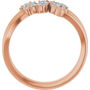 14K Rose Gold 1/2 CTW Natural Diamond Cluster Bypass Ring