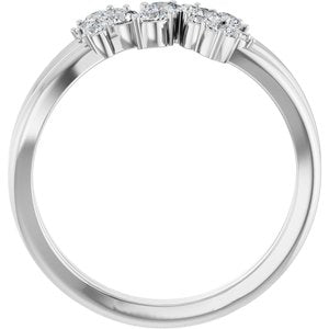 Sterling Silver 1/2 CTW Natural Diamond Cluster Bypass Ring