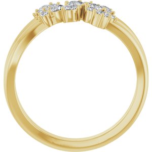 14K Yellow Gold 1/2 CTW Natural Diamond Cluster Bypass Ring