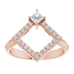 14K Rose Gold 1/3 CTW Natural Diamond Geometric Ring