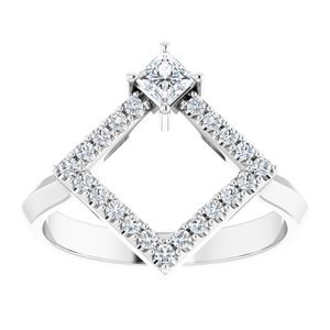 Sterling Silver 1/3 CTW Natural Diamond Geometric Ring