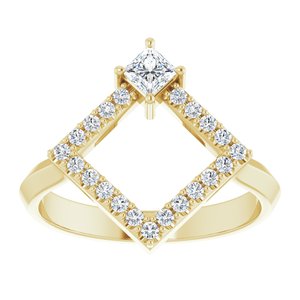 14K Yellow Gold 1/3 CTW Natural Diamond Geometric Ring