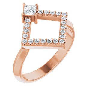 14K Rose Gold 1/3 CTW Natural Diamond Geometric Ring