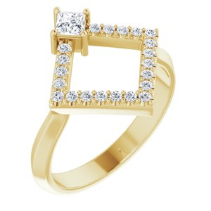 14K Yellow Gold 1/3 CTW Natural Diamond Geometric Ring