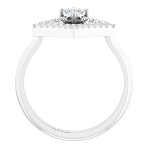 Platinum Natural White Sapphire & 1/5 CTW Natural Diamond Geometric Ring