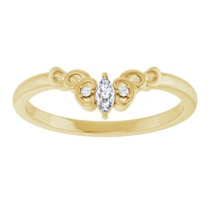 14K Yellow .08 CTW Lab-Grown Diamond  Sculptural Contour Band