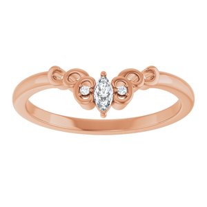 14K Rose .08 CTW Lab-Grown Diamond  Sculptural Contour Band