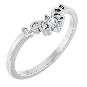 Platinum .08 CTW Lab-Grown Diamond  Sculptural Contour Band