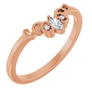 14K Rose .08 CTW Lab-Grown Diamond  Sculptural Contour Band