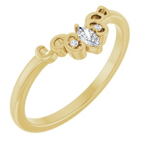 14K Yellow .08 CTW Lab-Grown Diamond  Sculptural Contour Band