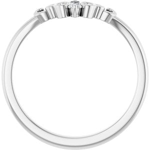 Platinum .07 CTW Natural Diamond Sculptural Contour Band