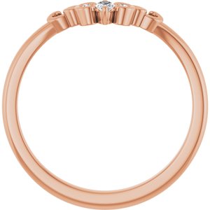 14K Rose .07 CTW Natural Diamond Sculptural Contour Band