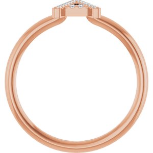 14K Rose Gold .06 CTW Natural Diamond Initial A Ring