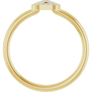 14K Yellow Gold .06 CTW Natural Diamond Initial A Ring