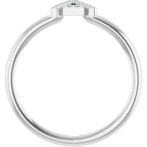 14K White Gold .06 CTW Natural Diamond Initial A Ring