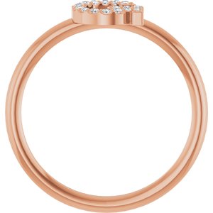14K Rose Gold .06 CTW Natural Diamond Initial G Ring