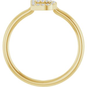 14K Yellow Gold .06 CTW Natural Diamond Initial D Ring
