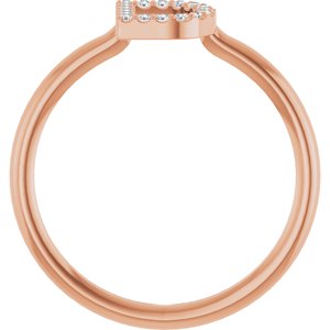 14K Rose Gold .06 CTW Natural Diamond Initial D Ring