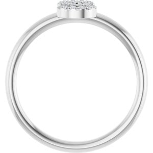 Sterling Silver .05 CTW Natural Diamond Initial S Ring