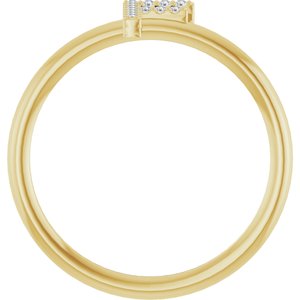 14K Yellow Gold .06 CTW Natural Diamond Initial F Ring