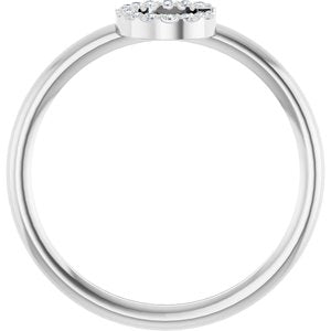 Platinum .05 CTW Natural Diamond Initial C Ring