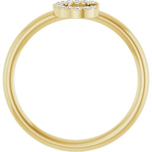 14K Yellow Gold .05 CTW Natural Diamond Initial C Ring