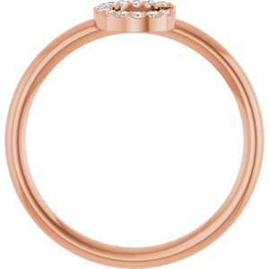 14K Rose Gold .05 CTW Natural Diamond Initial C Ring