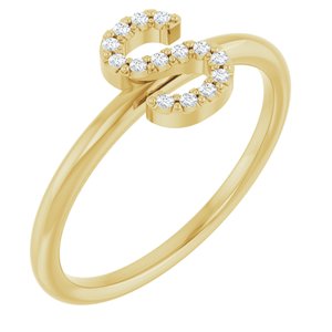 14K Yellow Gold .05 CTW Natural Diamond Initial S Ring