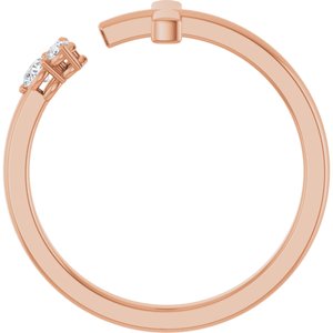 14K Rose Gold 1/10 CTW Natural Diamond Negative Space Cross Ring