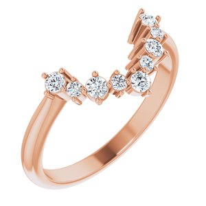 14K Rose 1/5 CTW Natural Diamond Matching Band