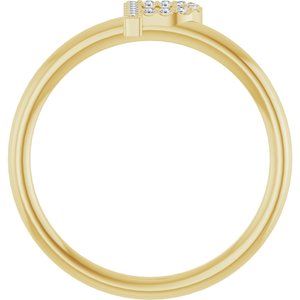 14K Yellow Gold .05 CTW Natural Diamond Initial P Ring