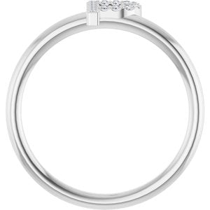 Sterling Silver .05 CTW Natural Diamond Initial P Ring