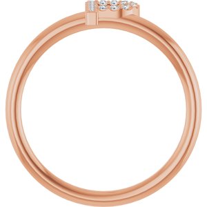 14K Rose Gold .05 CTW Natural Diamond Initial P Ring