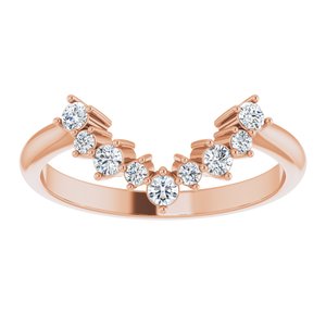 14K Rose 1/5 CTW Natural Diamond Matching Band