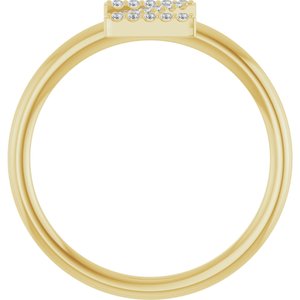 14K Yellow Gold .06 CTW Natural Diamond Initial Z Ring
