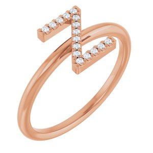 14K Rose Gold .06 CTW Natural Diamond Initial Z Ring