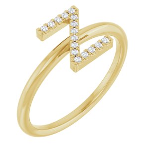 14K Yellow Gold .06 CTW Natural Diamond Initial Z Ring