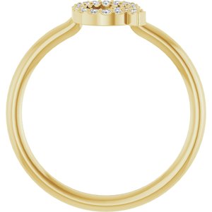 14K Yellow Gold .08 CTW Natural Diamond Initial Q Ring