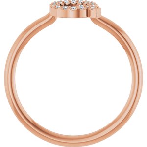 14K Rose Gold .08 CTW Natural Diamond Initial Q Ring