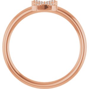 14K Rose Gold .05 CTW Natural Diamond Initial X Ring