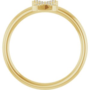 14K Yellow Gold .05 CTW Natural Diamond Initial X Ring